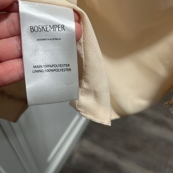 BOSKEMPER Cream Square Neck Sheer Sleeve Crop Top, Size XS - Picture 8 of 8